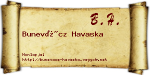 Bunevácz Havaska névjegykártya